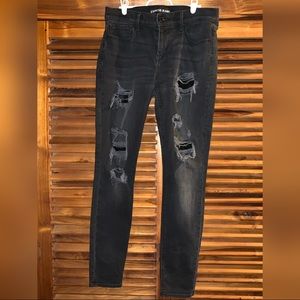 Express Distressed Black Jeans